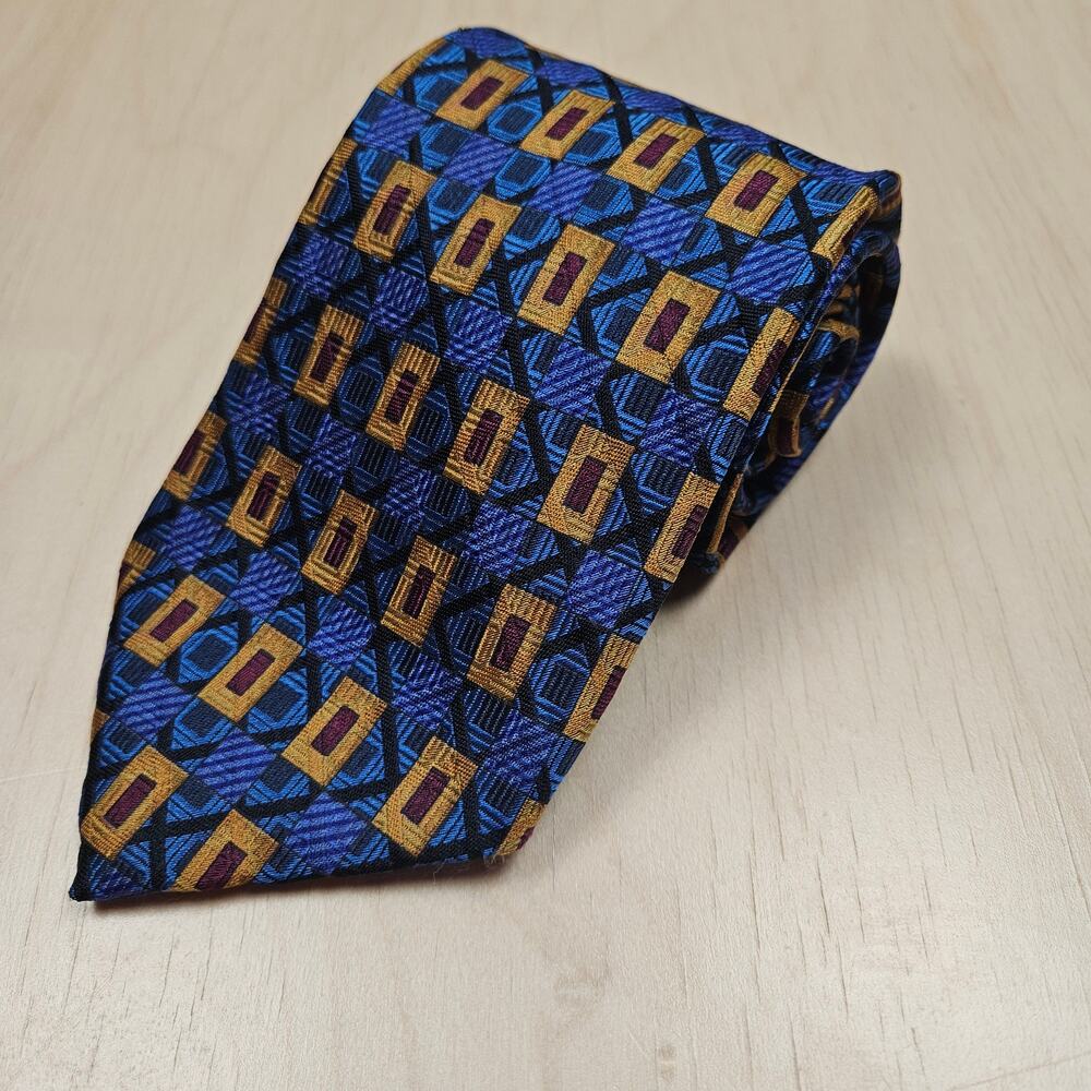 Vintage Robert Talbott Neck Tie Men Blue Silk Best of Class Hand Sewn USA
